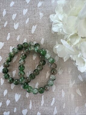 Green Beaded Stretch Bracelet Set - Elegant Women’s Fashion Jewelry